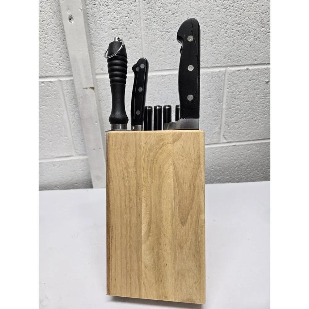 Sabatier 14 Slot 12 Knife Block Set With Sharpener Missing Kitchen Shears